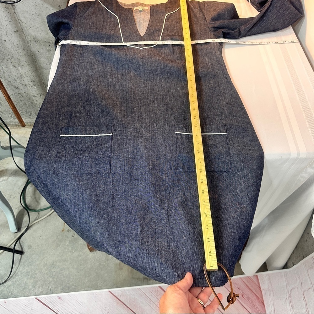 Kayce Hughes denim dress size 10 3/4 long sleeve Vacation vacay Resortwear beach - Picture 7 of 11